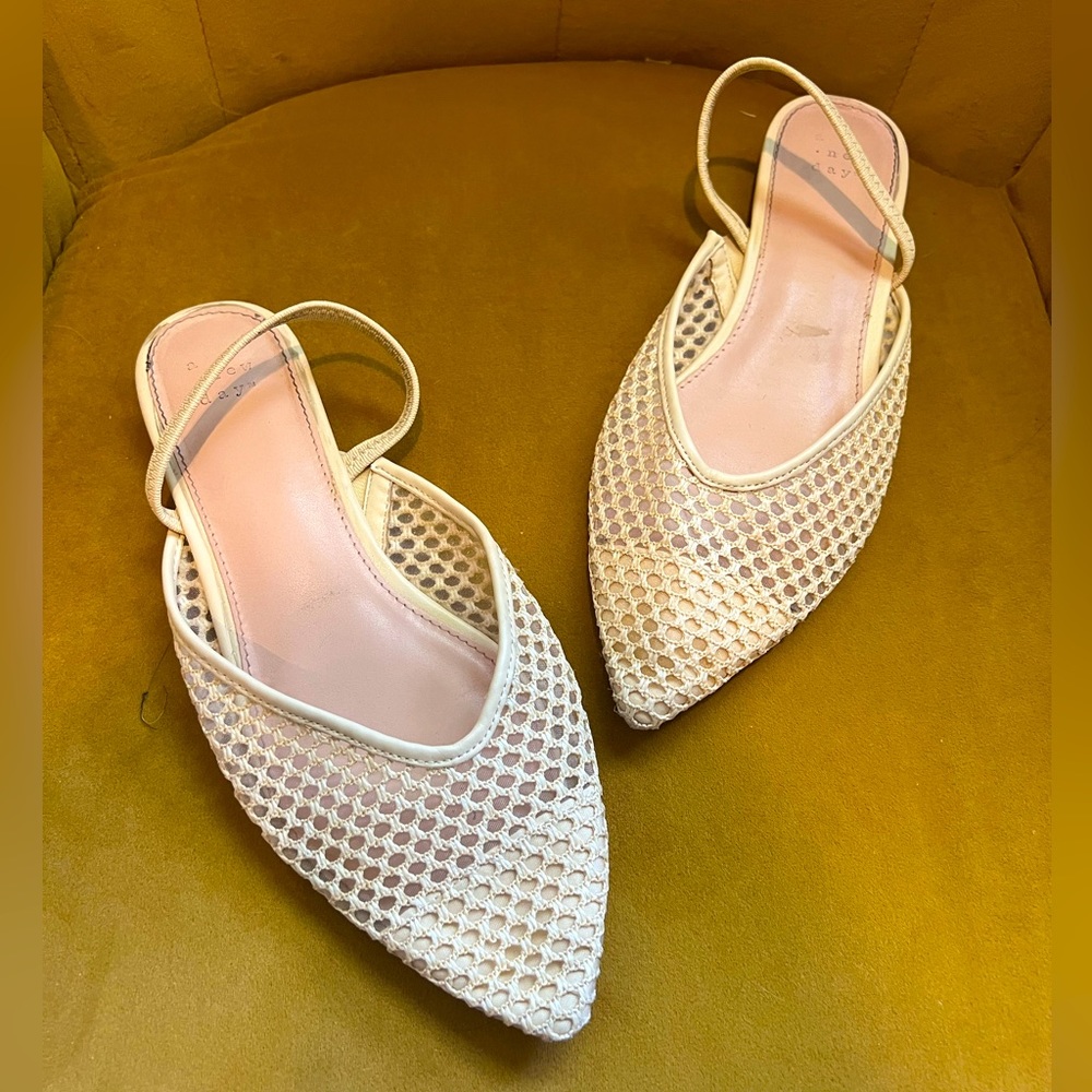 A New Day Mesh Pointy Toe Slingback Flats
